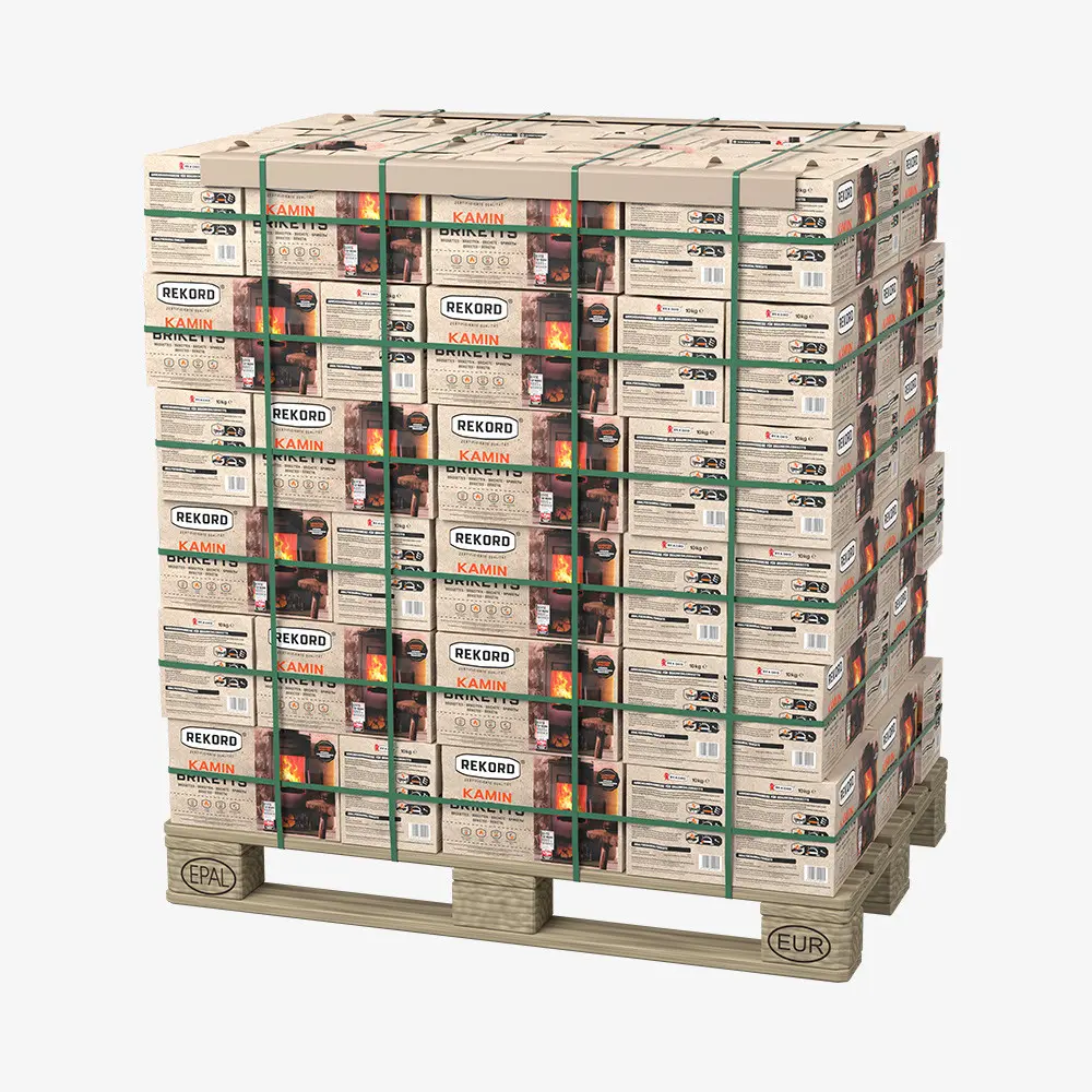 DE REKORD 10 kg Braunkohlebriketts Tüte PAL (90 x 10 kg) – Bild 1