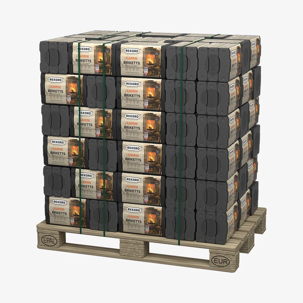FE REKORD 10 kg Braunkohlebriketts Folie als PAL (90 x 10 kg) – Bild 1