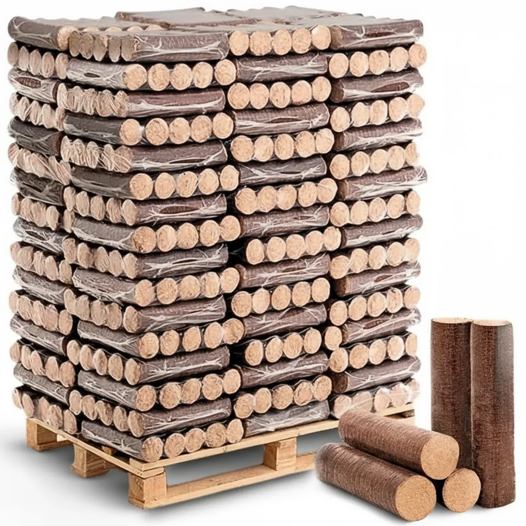 VEZS holz4home Hartholzbriketts 960 kg Palette – Premium Holzbriketts mit langer Brenndauer – Bild 1